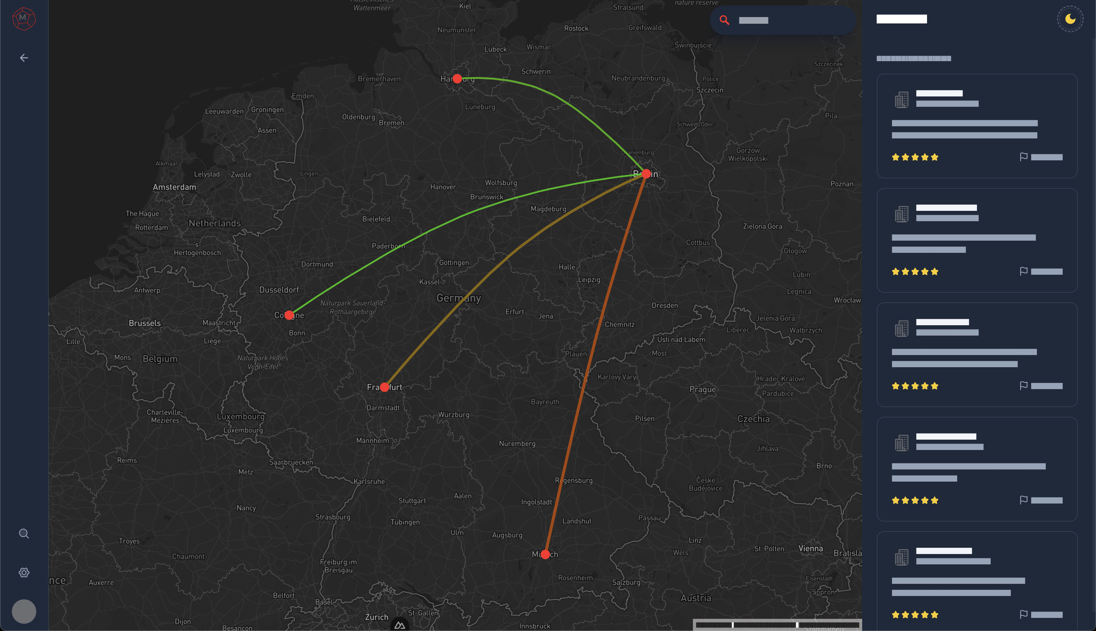 Tairo demo screenshot darkmode